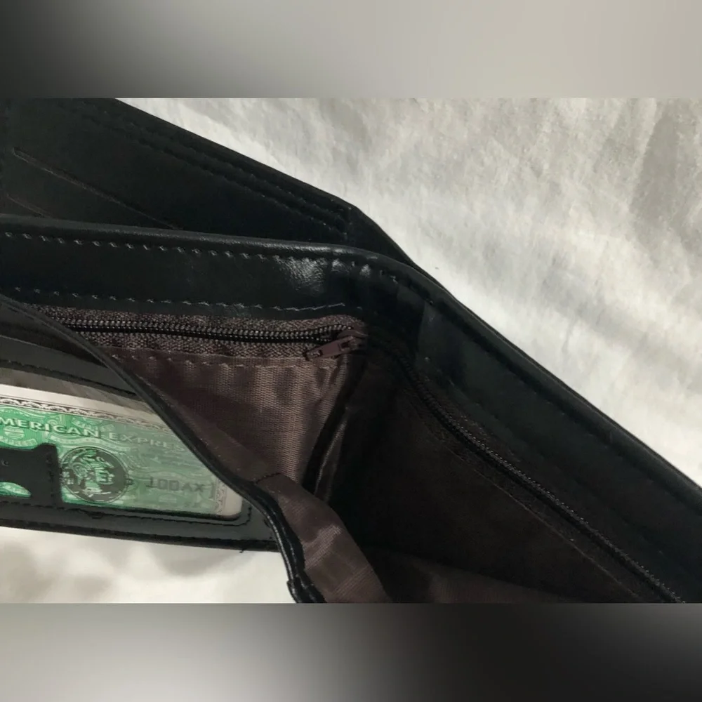 Men’s Wallet Vintage Genuine Leather one hundred dollars graphic black.